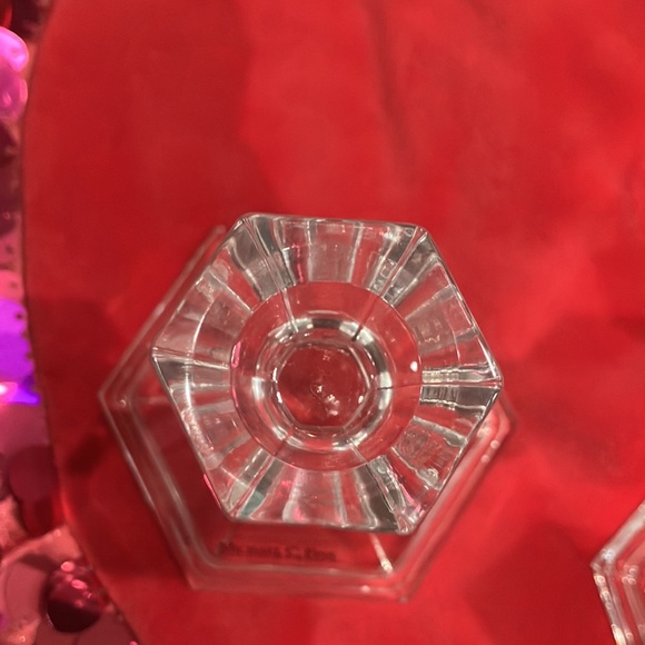 Two Michael C. Fina Fifth Avenue Hexagonal 24% Lead Crystal Candle holders - Picture 6 of 10